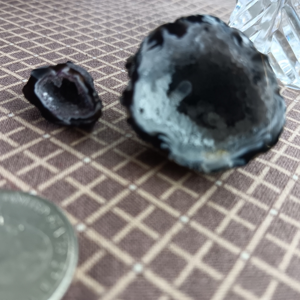 Geodes:  2 small W/ Tiny Crystals Inside.